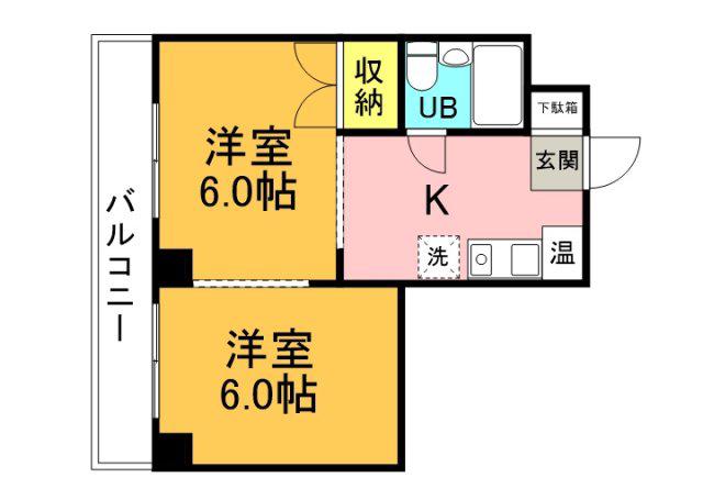 第3福助マンション(1K/5階)の間取り写真