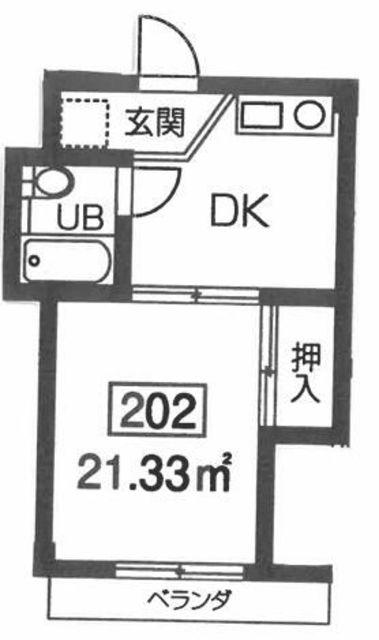ヘリオス相互378方南町パートI(1DK/2階)の間取り写真