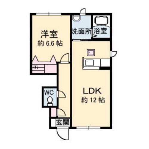 ヴィラ エスペランス III(1LDK/1階)の間取り写真