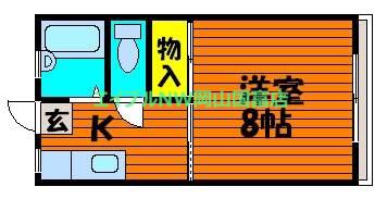 カーサベルデ(1K/2階)の間取り写真