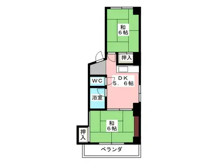 生田ビル(2DK/3階)の間取り写真