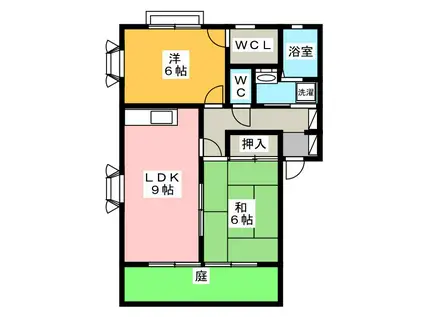 パインフォレストA(2LDK/1階)の間取り写真