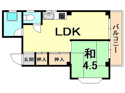 ライフプラザ今津(1LDK/3階)の間取り写真