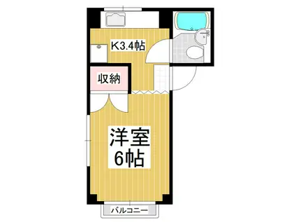 アメニティミネムラ(1K/1階)の間取り写真