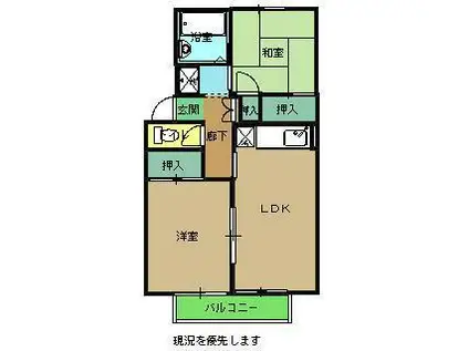 プレジール沼沢(2LDK/1階)の間取り写真