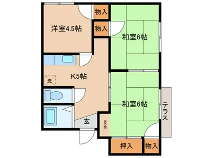 アトウレ花園(3K/1階)の間取り写真