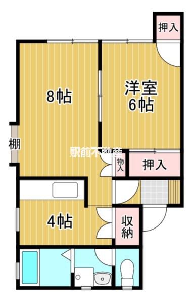 プリムローズ(1LDK/1階)の間取り写真
