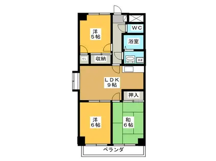 トマトハイツ(3LDK/4階)の間取り写真
