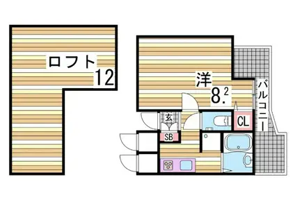 エスパシオデルコウベ(1K/3階)の間取り写真