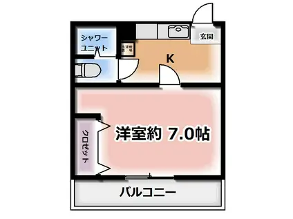 メゾンブーシェ(1K/3階)の間取り写真