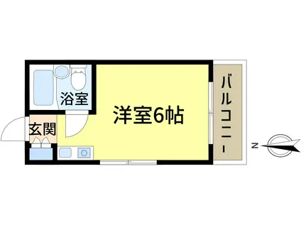 つくばハイツ2(ワンルーム/2階)の間取り写真