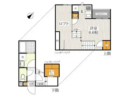 CB箱崎フレーシア(1K/2階)の間取り写真