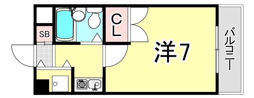 西北チェリー(1K/3階)の間取り写真