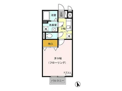 サンベルテ(1K/2階)の間取り写真