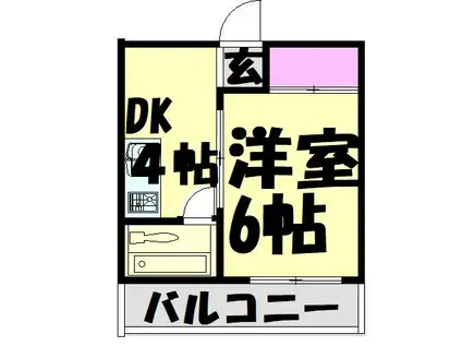 エースハイツ(1K/3階)の間取り写真