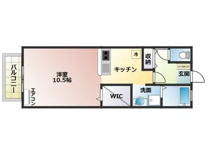 クィーンヒル(1K/2階)の間取り写真