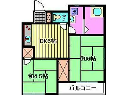 みそやビル(2DK/2階)の間取り写真