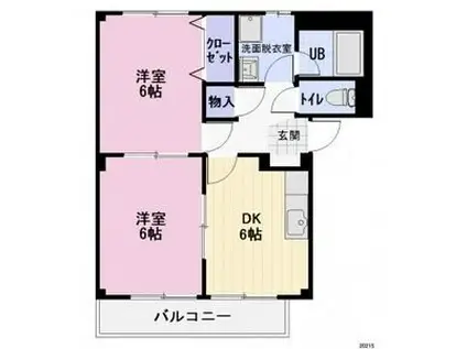 カーサフェリチタB(2DK/1階)の間取り写真