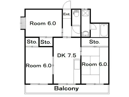 レジデンスみなみ(3DK/5階)の間取り写真