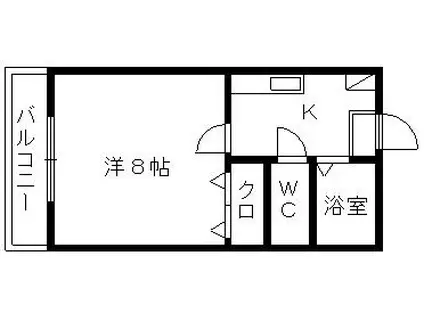 サンホワイト(1K/1階)の間取り写真