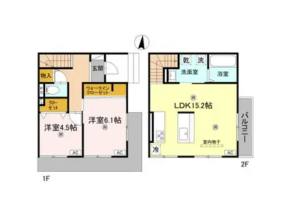 D-LUCE納定(2LDK/1階)の間取り写真