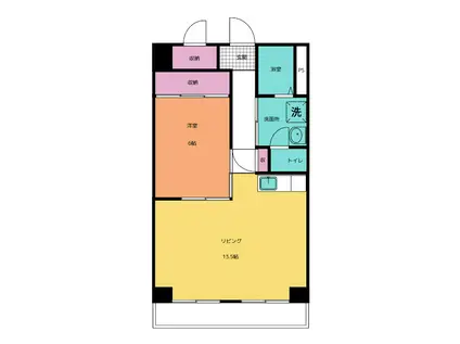 尾上ビル(1LDK/2階)の間取り写真