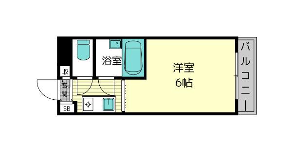 ジュネス新大宮(ワンルーム/4階)の間取り写真