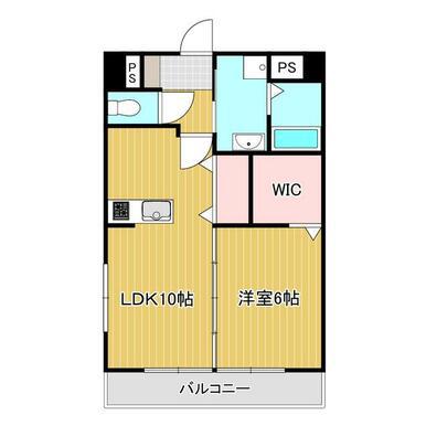 ボヌール菊陽(1LDK/3階)の間取り写真