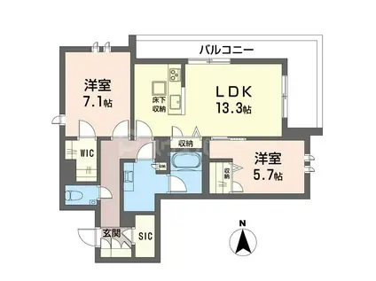 グランシャリオ(2LDK/1階)の間取り写真
