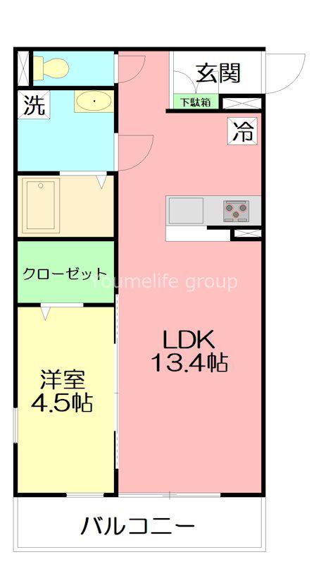 リブリ・フォレスト鎌倉(1LDK/2階)の間取り写真