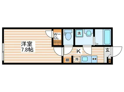 CHATTET(1K/2階)の間取り写真
