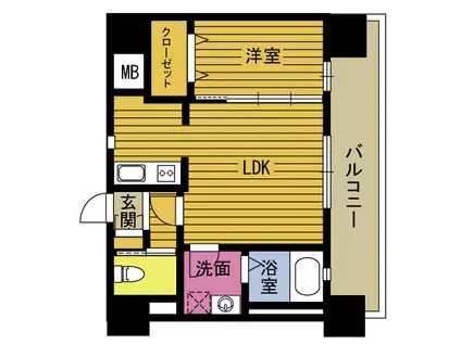 ヴィータセレーナ金池(1LDK/3階)の間取り写真