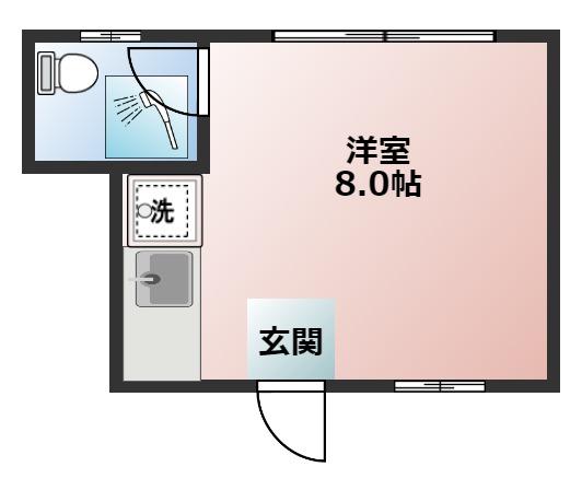 城間アパート(ワンルーム/3階)の間取り写真