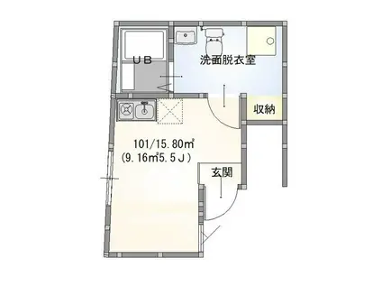 CHAMBORDオオツカ(ワンルーム/1階)の間取り写真