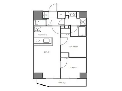 マーロ後楽園(2LDK/10階)の間取り写真