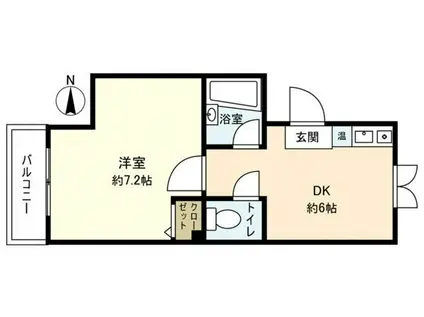 フラット向日(1DK/3階)の間取り写真