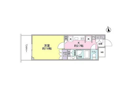 スタイリオ品川中延(1K/6階)の間取り写真