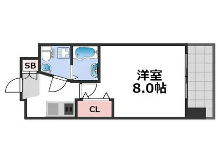 AFFLUENCE難波(1K/9階)の間取り写真