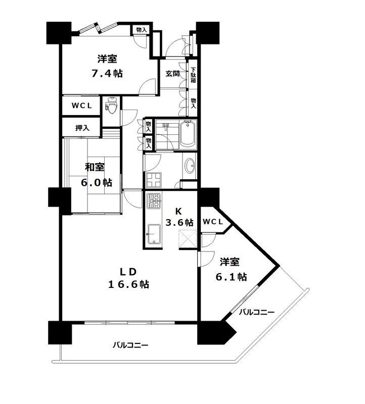シティタワー品川(3LDK/39階)の間取り写真