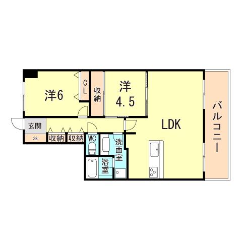 アルファステイツ朝霧丘(3LDK/3階)の間取り写真