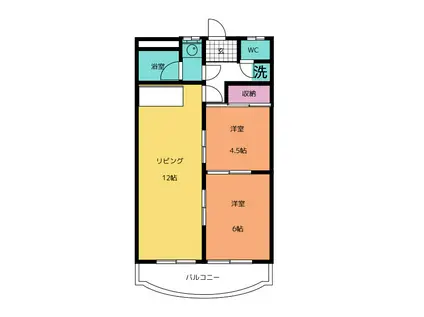 グラッツ アモーレ大垣(2LDK/2階)の間取り写真