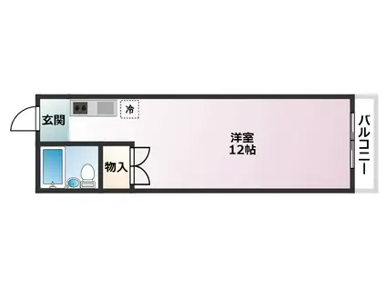 シティーホームズ魚崎(ワンルーム/3階)の間取り写真