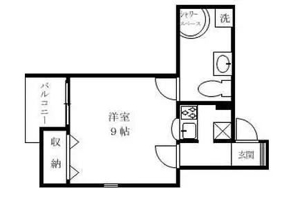 DOMUS HILLS HIKARIGAOKA(1K/1階)の間取り写真