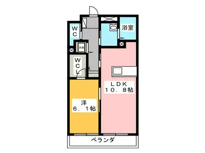 BEREOオリエンス(1LDK/3階)の間取り写真