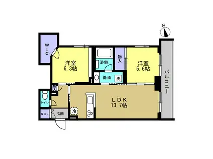 フォレフィー・アール(2LDK/2階)の間取り写真