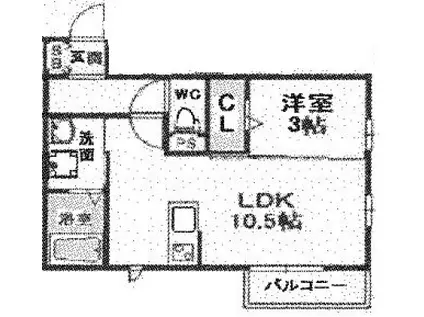 AMBER CUBE(1LDK/1階)の間取り写真