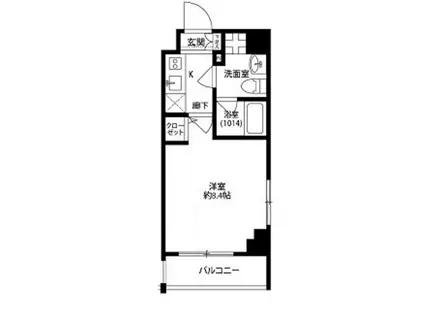 プレール・ドゥーク潮見(1K/5階)の間取り写真