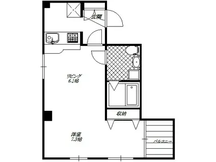 RENA FINE(1DK/3階)の間取り写真