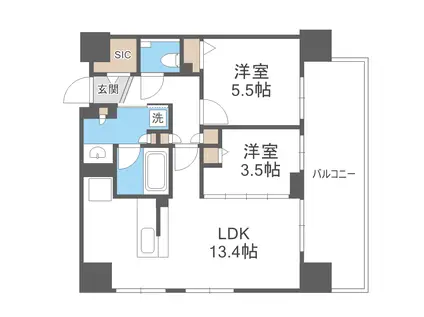 レーベン環状通東ザレジデンス(2LDK/11階)の間取り写真