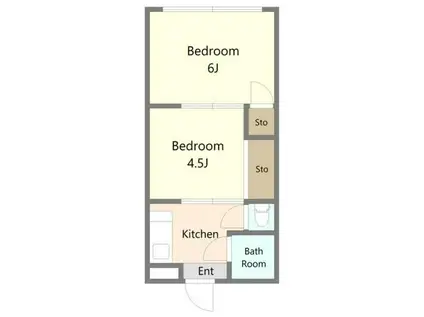 山形コーポ(2K/1階)の間取り写真